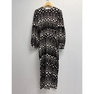 Zara Womens Tribal Clubwear Side Cut Out Maxi Dress Size M Beach Vacation Island